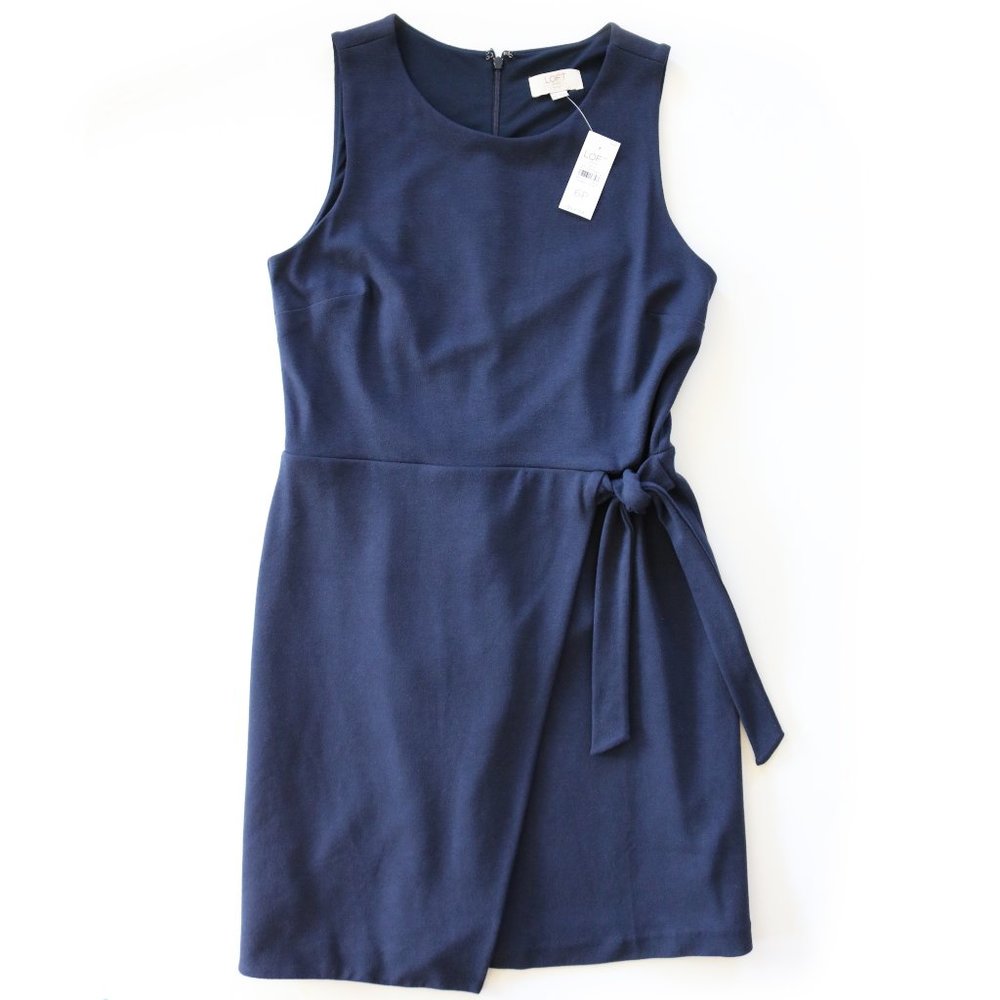 Loft Wrap Dress Navy Blue Size 6P